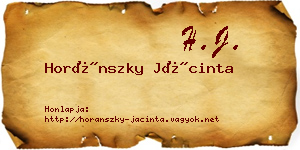 Horánszky Jácinta névjegykártya